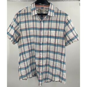 Penguin by Munsingwear Plaid Short‎ Sleeve Button Up Shirt Heritage Slim Fit L